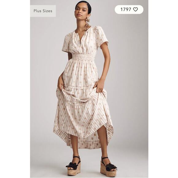 the somerset embroidered dobby maxi dress The Somerset Collection By Anthropologie The Somerset Embroidered Dobby Maxi Dress - White